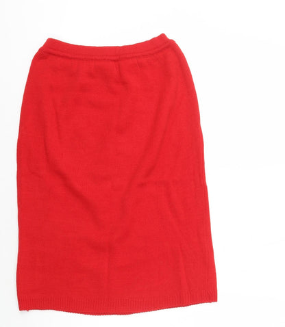 Link Fashion Womens Red Acrylic Straight & Pencil Skirt Size S
