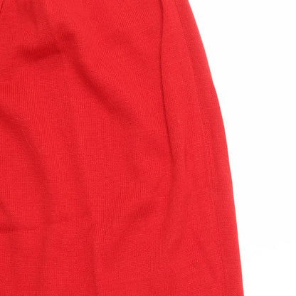 Link Fashion Womens Red Acrylic Straight & Pencil Skirt Size S