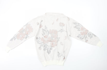 Womens UK Size 10 Preworn White Pullover Jumper