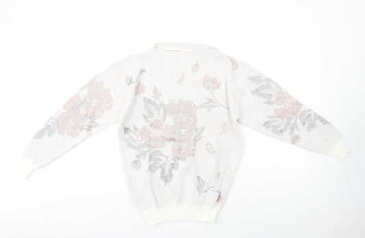 Womens UK Size 10 Preworn White Pullover Jumper