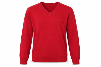TU Girls Red V-Neck 100% Cotton Pullover Jumper Size 12 Years Pullover