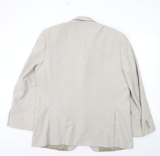 Mansize Mens Ivory Polyester Jacket Suit Jacket Size 2XL