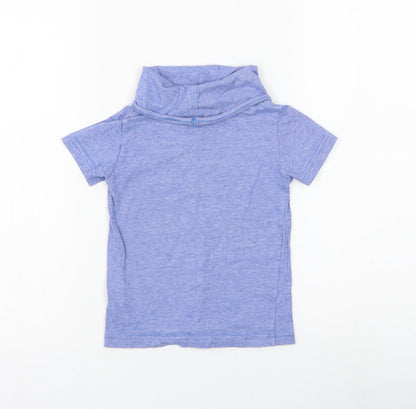 NEXT Boys Blue Cotton Basic T-Shirt Size 3 Years Roll Neck Pullover