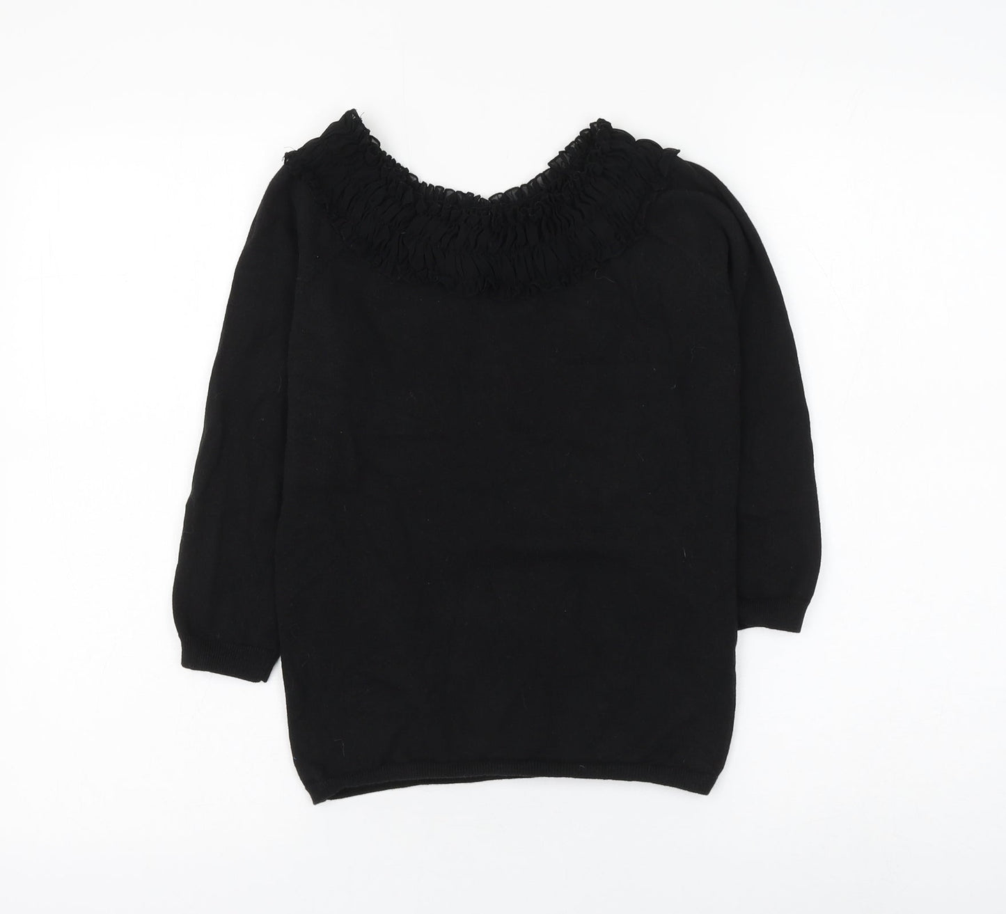The Limited Womens Black Round Neck Cotton Pullover Jumper Size S