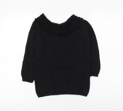 The Limited Womens Black Round Neck Cotton Pullover Jumper Size S