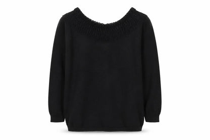 The Limited Womens Black Round Neck Cotton Pullover Jumper Size S