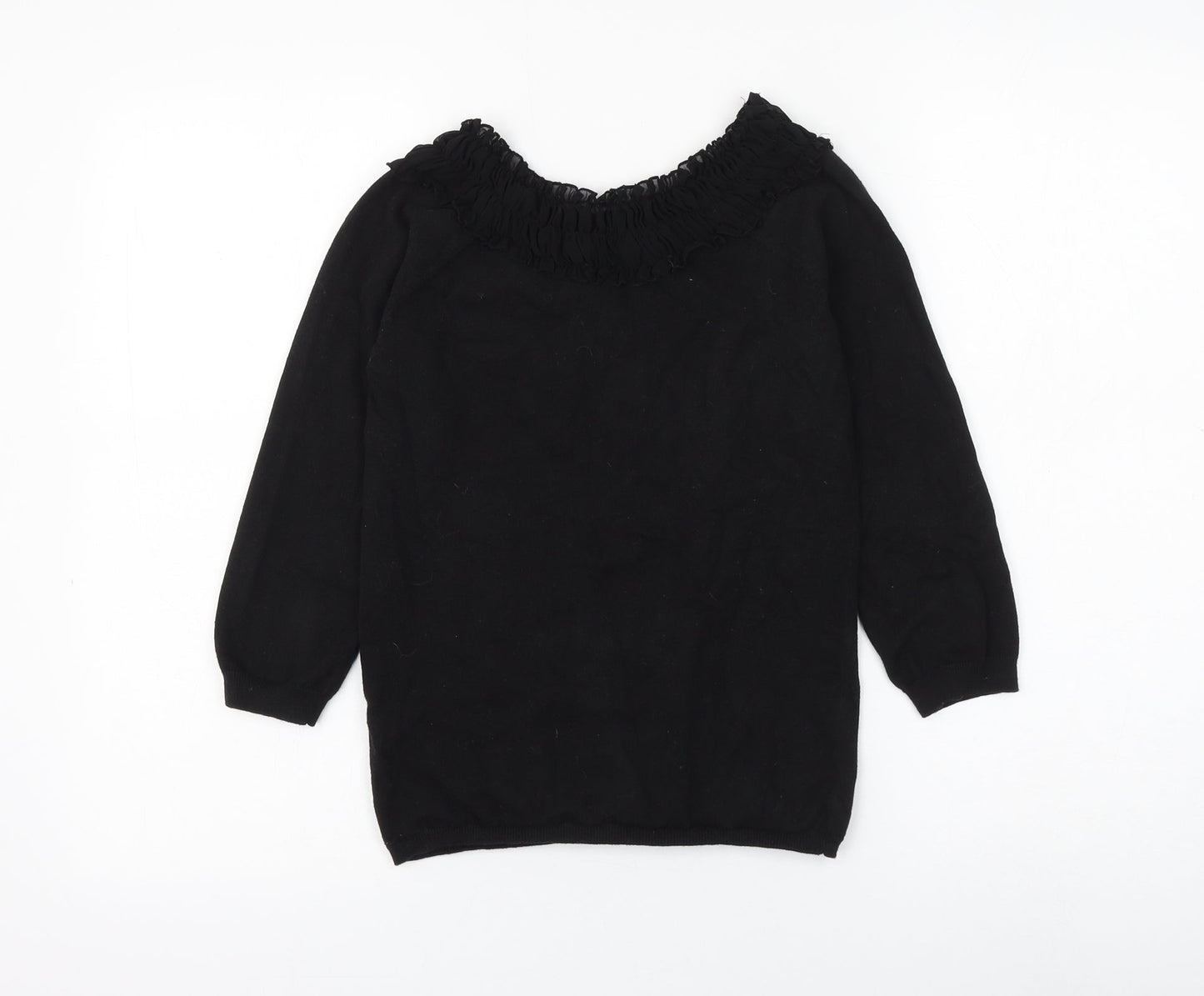 The Limited Womens Black Round Neck Cotton Pullover Jumper Size S