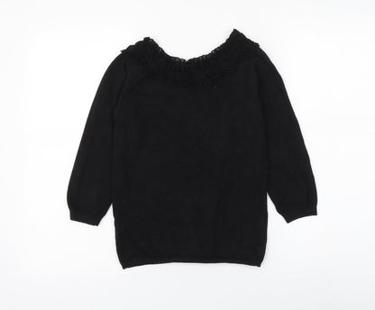 The Limited Womens Black Round Neck Cotton Pullover Jumper Size S