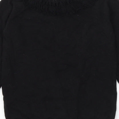 The Limited Womens Black Round Neck Cotton Pullover Jumper Size S
