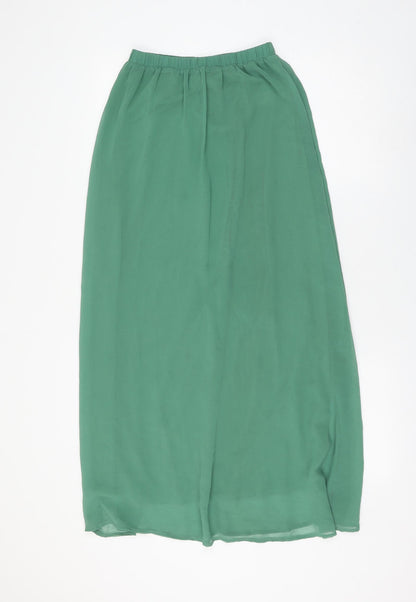 FOREVER 21 Womens Green Polyester Flare Skirt Size XS