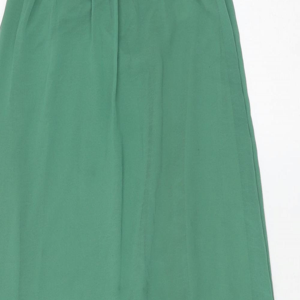 FOREVER 21 Womens Green Polyester Flare Skirt Size XS