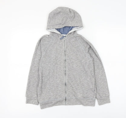 Matalan Boys Grey Cotton Full Zip Hoodie Size 10 Years Zip