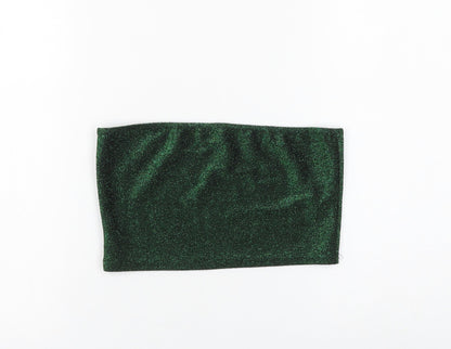 I SAW IT FIRST Womens Green Polyester Cropped Tank Size 12 Off the Shoulder