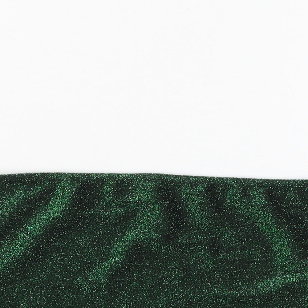 I SAW IT FIRST Womens Green Polyester Cropped Tank Size 12 Off the Shoulder