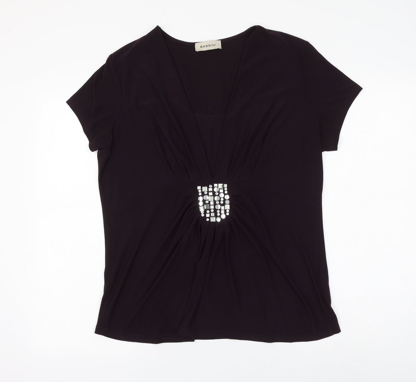Womens UK Size 16 BASSINI Purple Basic Blouse