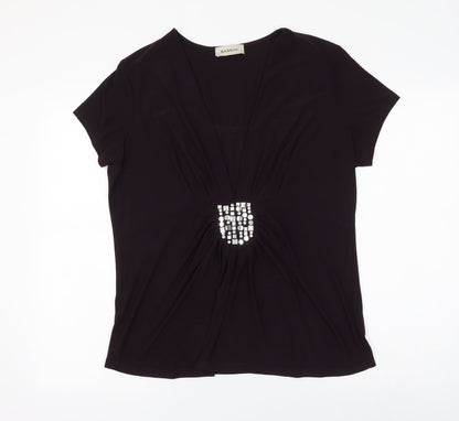 Womens UK Size 16 BASSINI Purple Basic Blouse