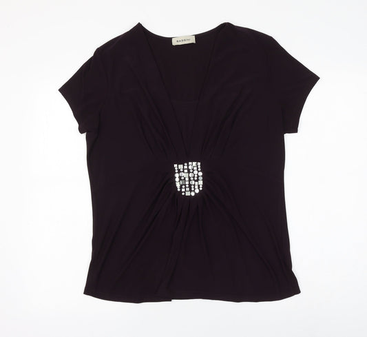 Womens UK Size 16 BASSINI Purple Basic Blouse