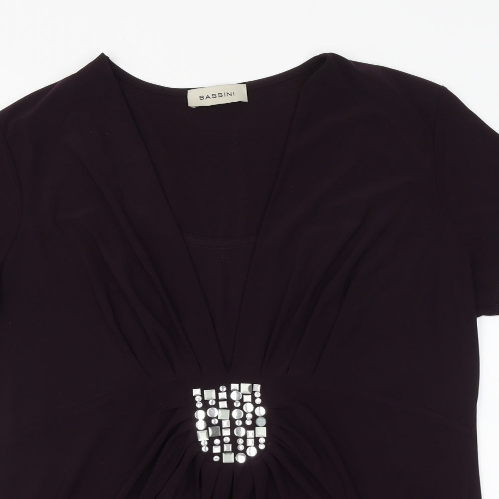 Womens UK Size 16 BASSINI Purple Basic Blouse