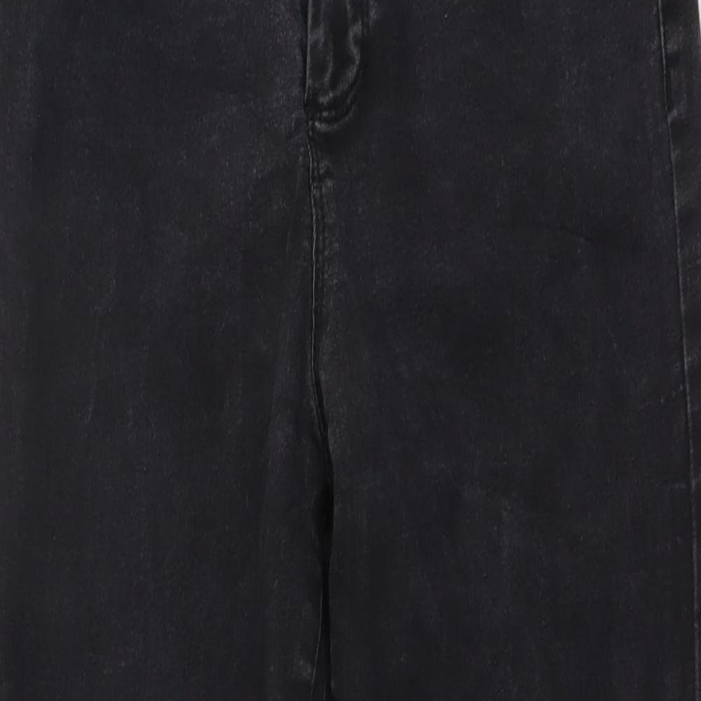 Denim & Co. Womens Grey Cotton Skinny Jeans Size 14 L26 in Regular Button