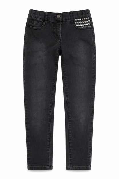 Candy Couture Girls Grey Cotton Skinny Jeans Size 9 Months Regular Button