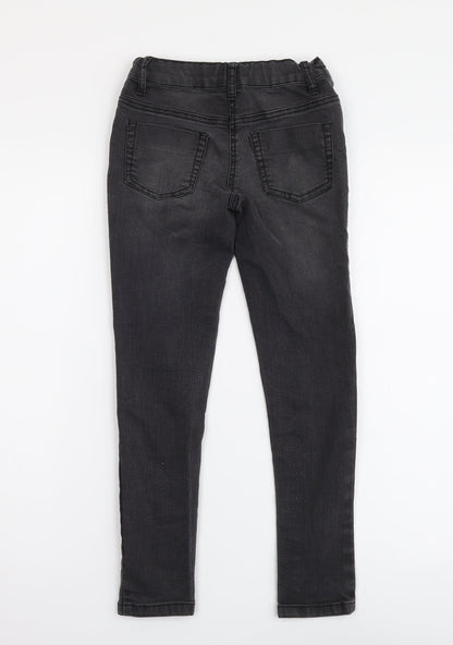 Candy Couture Girls Grey Cotton Skinny Jeans Size 9 Months Regular Button