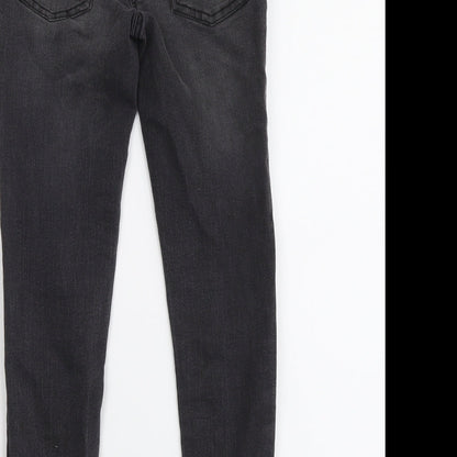Candy Couture Girls Grey Cotton Skinny Jeans Size 9 Months Regular Button