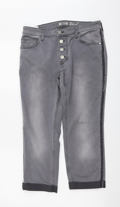 Rebecca Womens Grey Cotton Cropped Jeans Size 30 in L23 in Regular Button