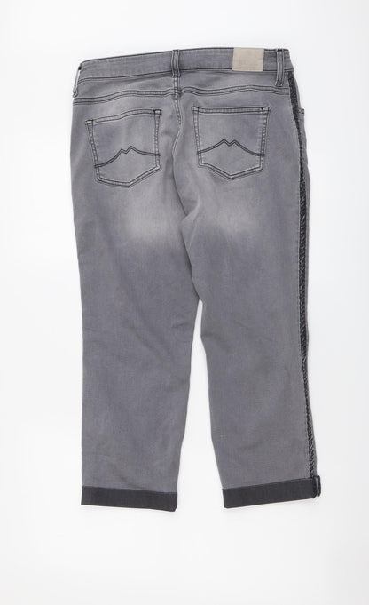 Rebecca Womens Grey Cotton Cropped Jeans Size 30 in L23 in Regular Button