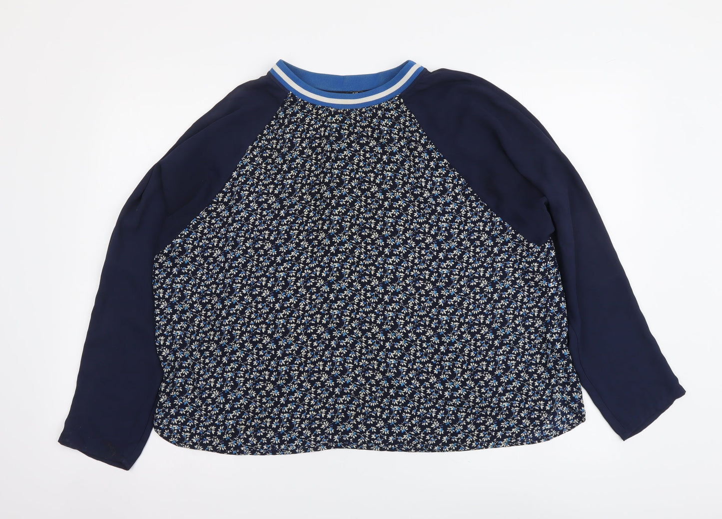 Womens UK Size L H&M Blue Basic Blouse
