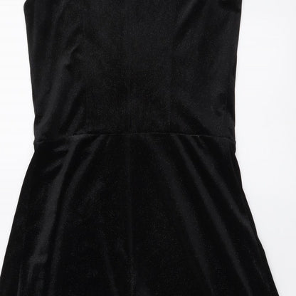 Red Herring Womens Black Polyester A-Line Size 12 Off the Shoulder Pullover