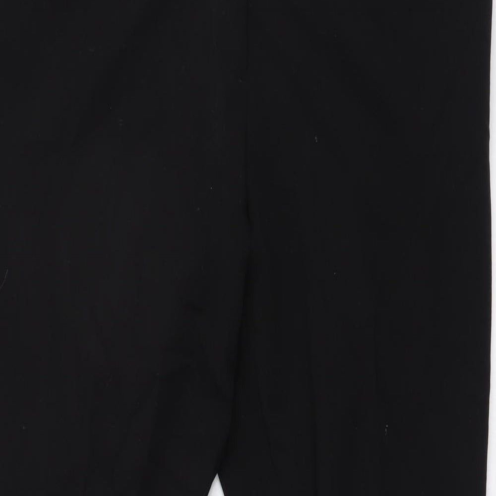 TU Womens Black Polyester Trousers Size 12 L29 in Regular Button