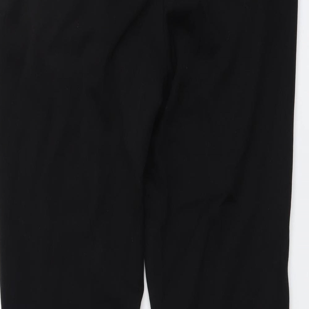 TU Womens Black Polyester Trousers Size 12 L29 in Regular Button