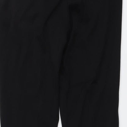 TU Womens Black Polyester Trousers Size 12 L29 in Regular Button