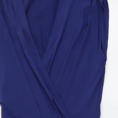 VILA Womens Blue Polyester Mini Size S V-Neck Pullover