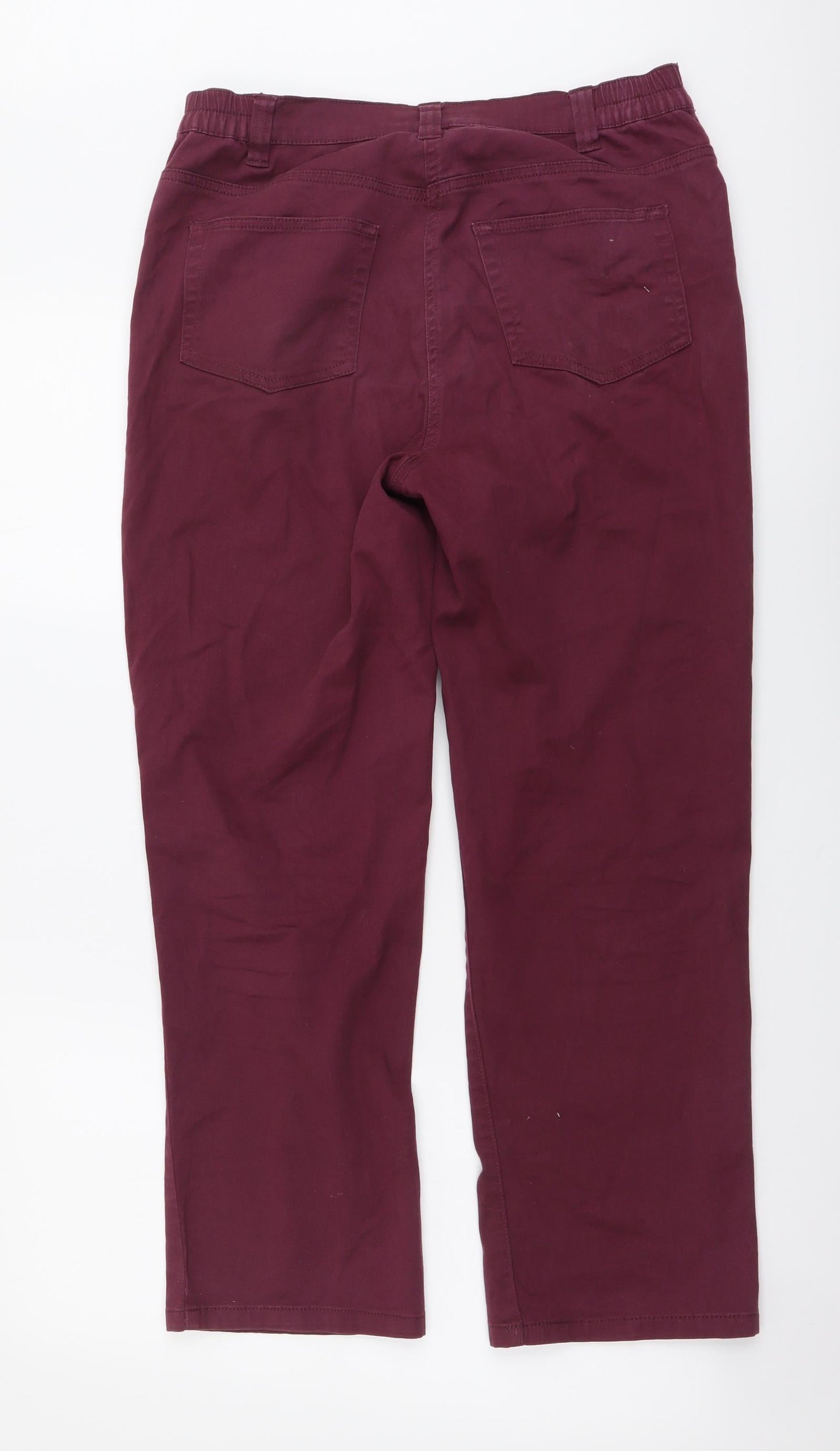 Damart Womens Purple Cotton Straight Jeans Size 12 L26 in Regular Button