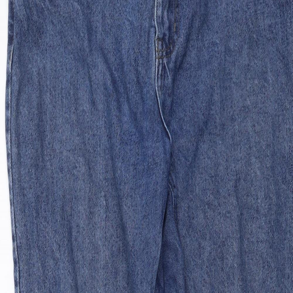 Denim & Co. Womens Blue Cotton Straight Jeans Size 10 L27 in Regular Button