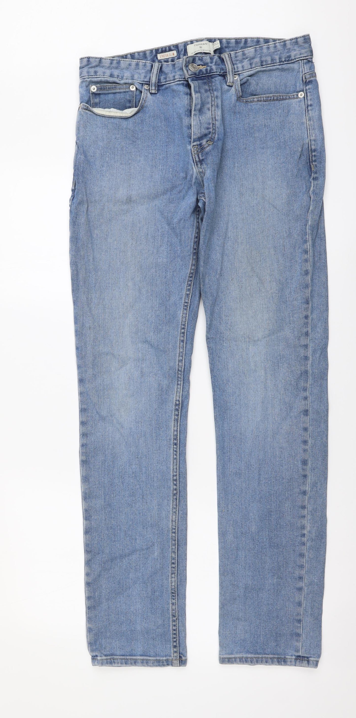 Mens UK Size 30 in Topshop Regular Fit Skinny Blue Jeans