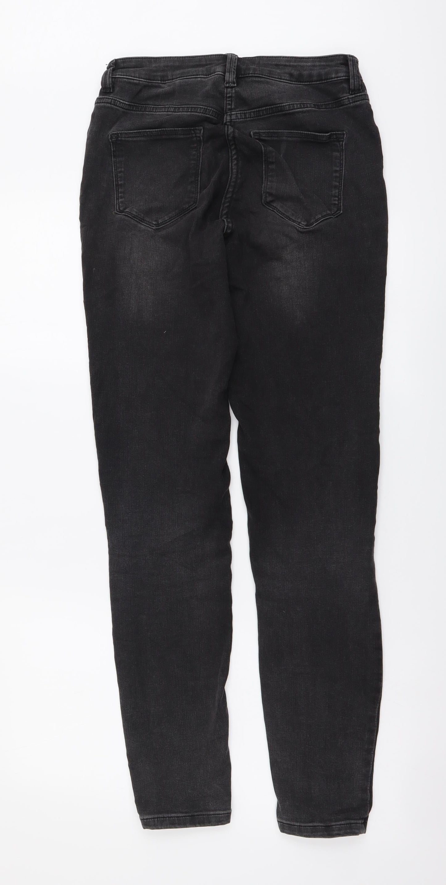 NEXT Womens Grey Cotton Skinny Jeans Size 8 L31 in Regular Button