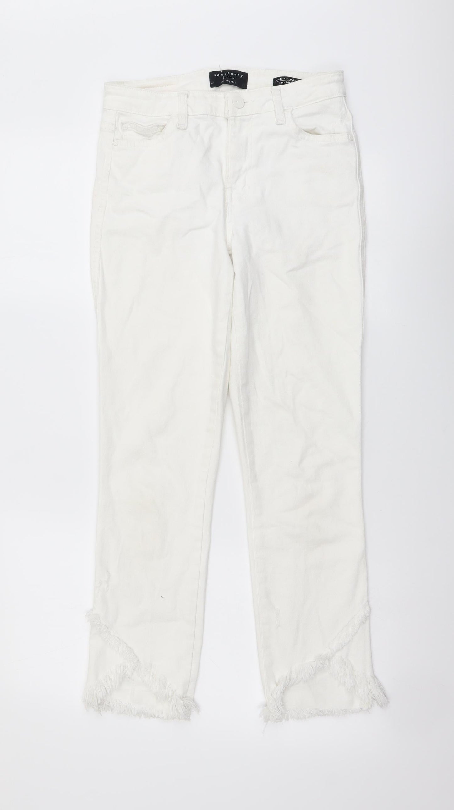 Sanctuary Womens White Cotton Skinny Jeans Size 25 in L26 in Regular Button
