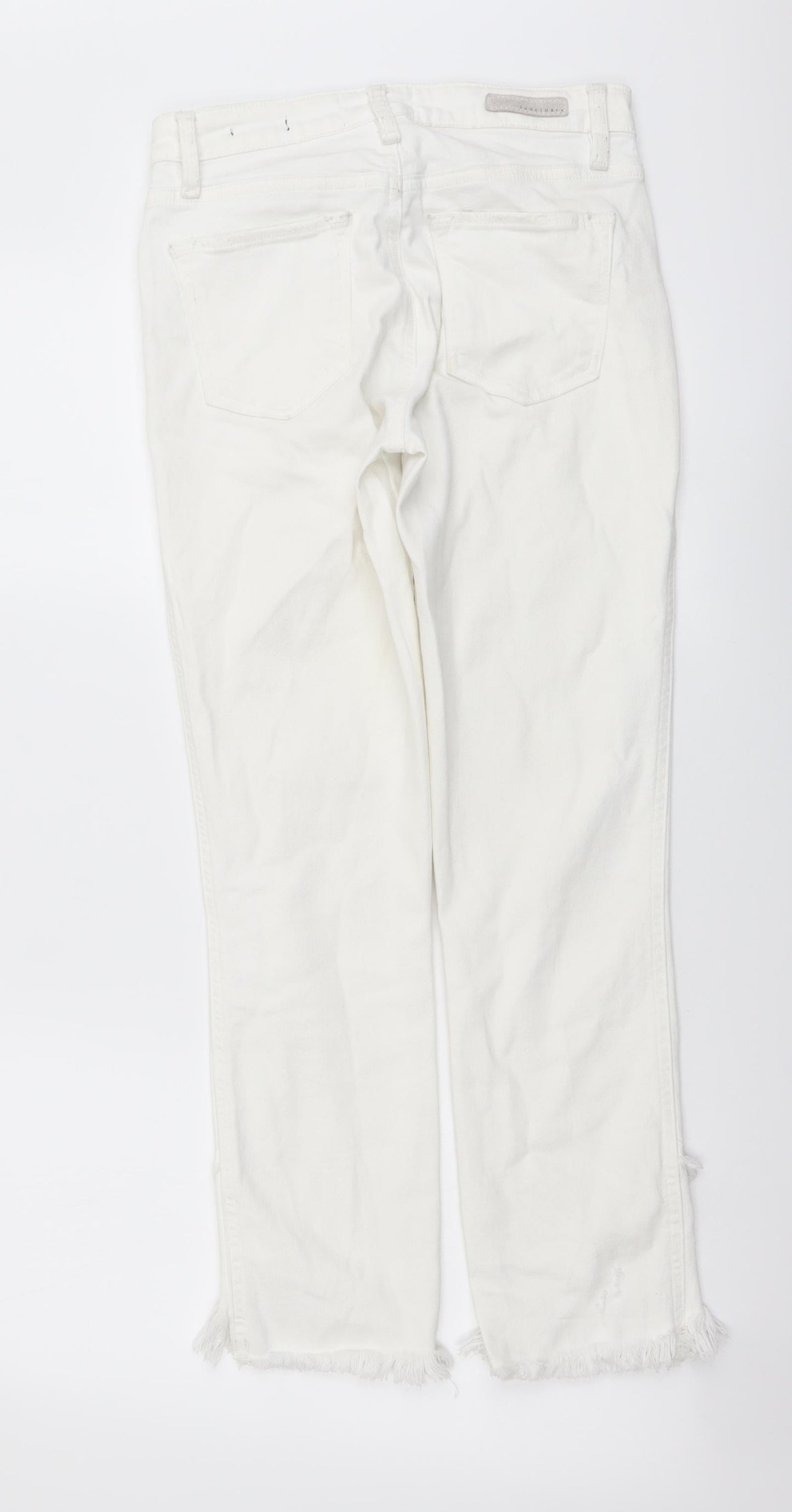 Sanctuary Womens White Cotton Skinny Jeans Size 25 in L26 in Regular Button