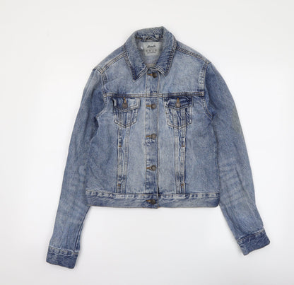 Denim & Co. Womens Blue Jacket Size 6 Button