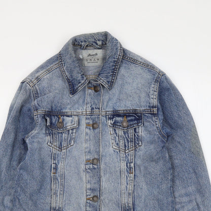 Denim & Co. Womens Blue Jacket Size 6 Button