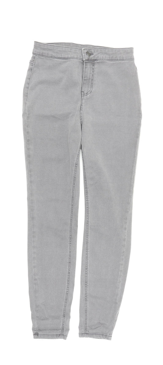 TU Womens Grey Cotton Skinny Jeans Size 12 L27.5 in Regular Zip