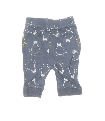 Nutmeg Baby Grey Geometric Cotton Sweatpants Leggings Size Newborn Pullover - Lightbulbs