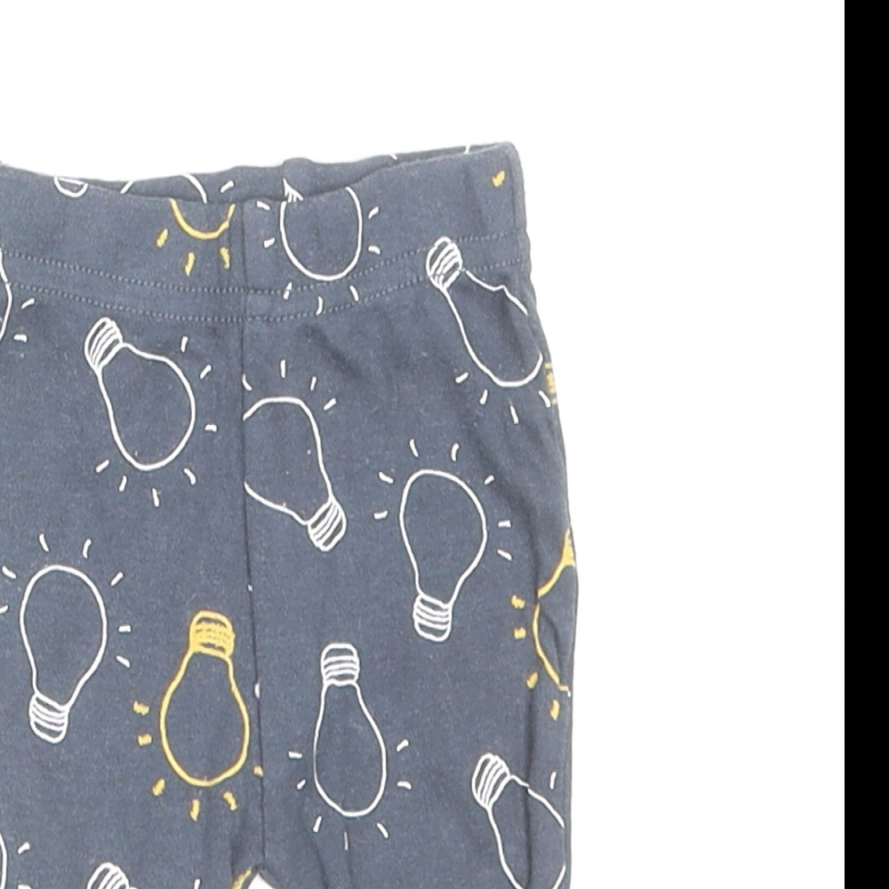 Nutmeg Baby Grey Geometric Cotton Sweatpants Leggings Size Newborn Pullover - Lightbulbs