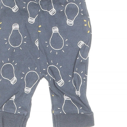Nutmeg Baby Grey Geometric Cotton Sweatpants Leggings Size Newborn Pullover - Lightbulbs