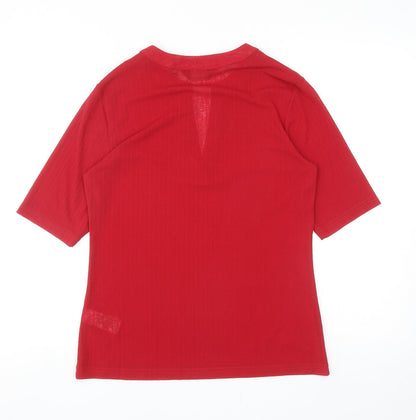 Womens UK Size 12 Dorothy Perkins Red Basic Blouse