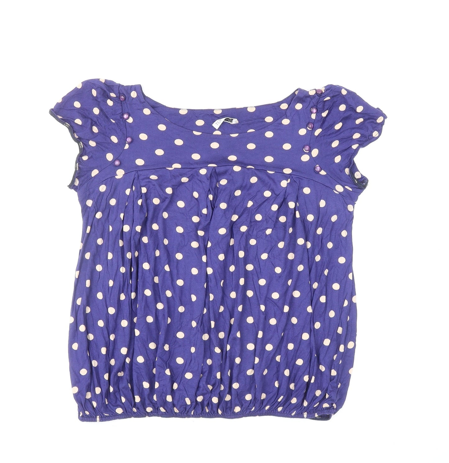 Womens UK Size 14 Topshop Blue Basic Blouse
