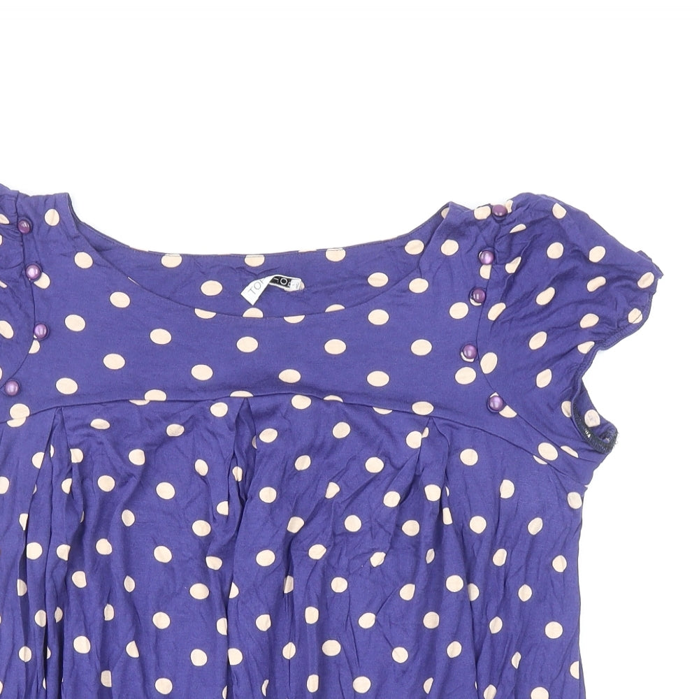 Womens UK Size 14 Topshop Blue Basic Blouse