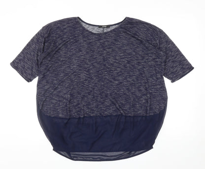 George Womens Blue Boat Neck Polyester Pullover Jumper Size 14